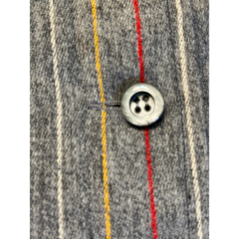 Pendleton Maxi Skirt Women 10 Grey Red Yellow Striped Wool Button Front Vintage - Picture 3 of 9